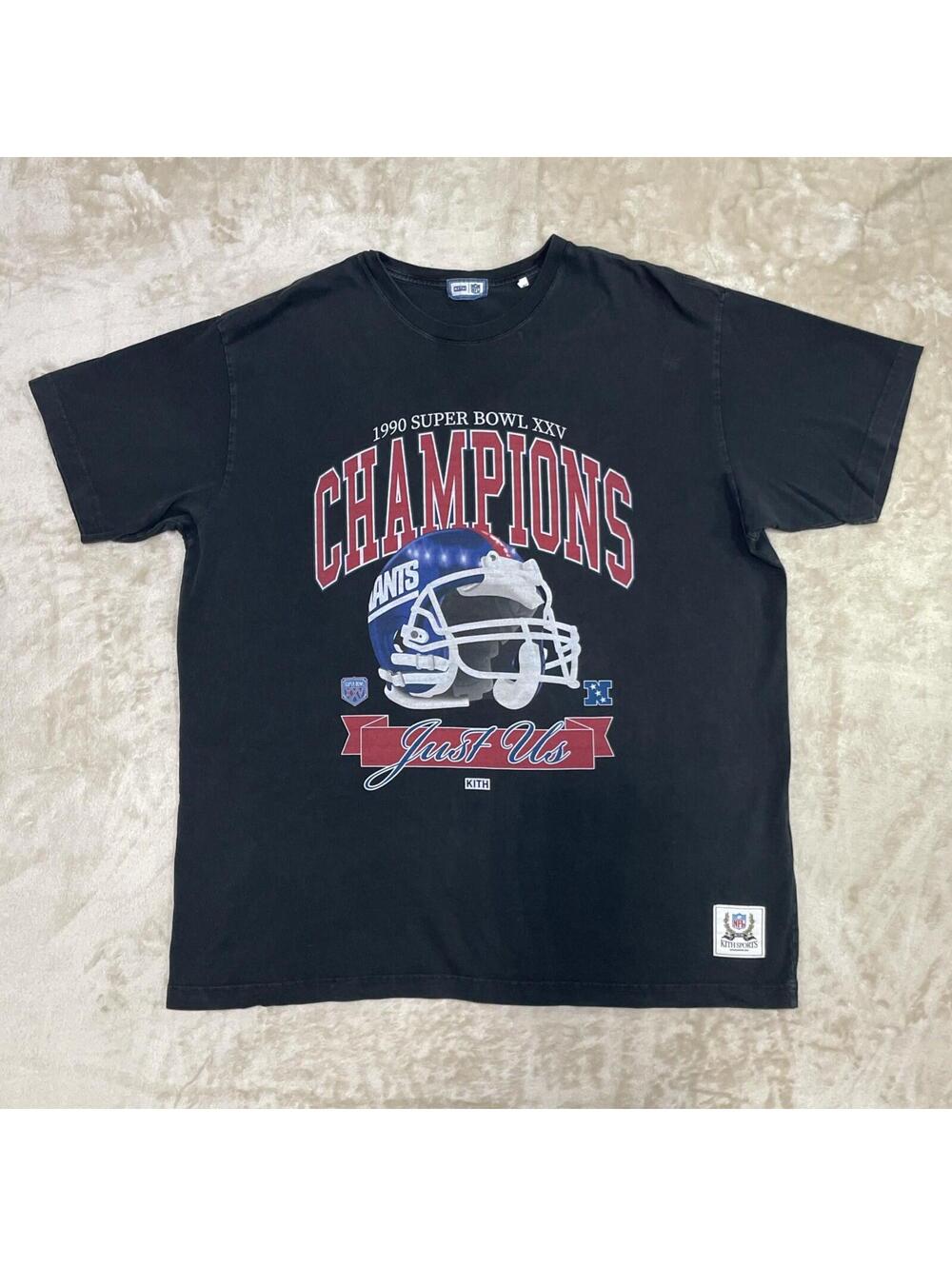 KITH × NFL New York Giants Vintage Just Us Black Tee Men’s Sz XL KHM031621